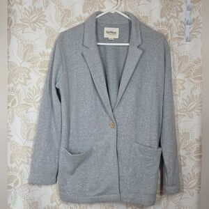 NEW UpWest Hemp Blend Fleece Sweatshirt Blazer Jacket Heather Gray SMALL Pockets